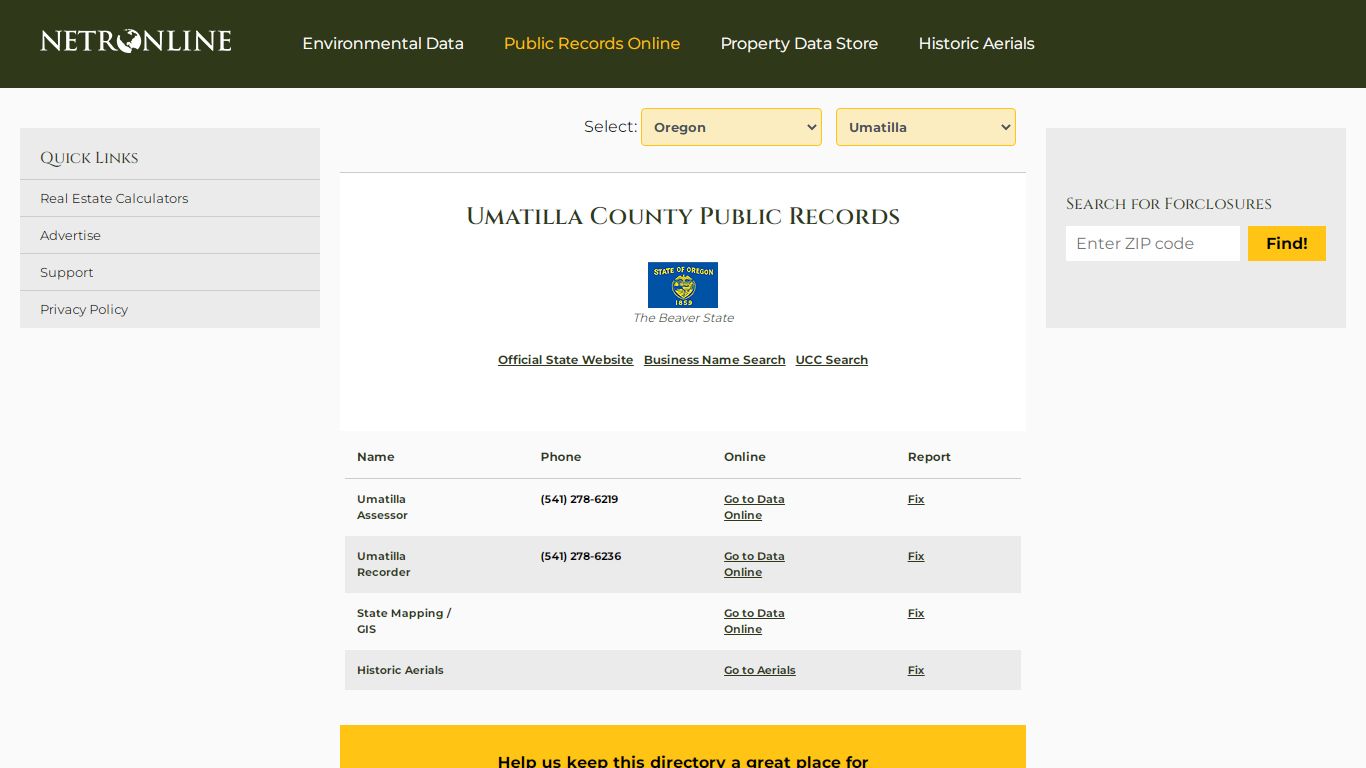Umatilla County Public Records - NETROnline.com